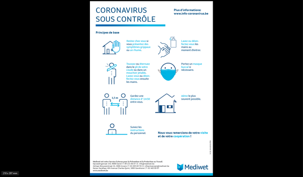 Affiche modifiée 'Coronavirus sous contrôle'